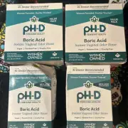 New Sealed 4 Boxes Boric Acid, Instant Vaginal Odor Rinse, 6 Bottles