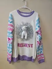 No Boundaries Unicorn Ugly Christmas Childs Pullover Sweater Size 3XL 21 NWT
