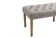 SANDERS Grey Upholstered Bench