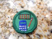 NEW Vintage Girl Scouts Junior Math Whiz Wiz Badge NEW