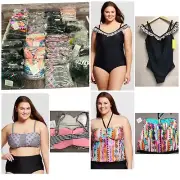 Women's Plus Size Heart & Harmony Costa del Sol Swim Lot Wholesale 50 Pc1X 2X 3X