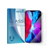 2 Pack MEZON Apple iPhone 12 Mini (5.4") Clear Tempered Glass Screen Protectors