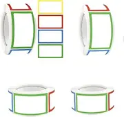Hysgscwd 1000Pcs Adhesive Name Tag Labels Stickers, 2.5 x 4.5 cm Colorful Border Name Tag Stickers, Colored Blank Plain Name Labels Sticker Rolls for Office School Meeting Teachers Parties Warehouses