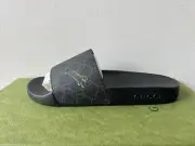 Gucci GG Supreme Slide Tiger Black Gold 407345 G0K00 1084 US 6 UK 6 EU 40 CM 25
