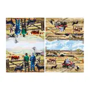 Ashdene Tea Towels Farming Life Farmer 2 Pack Assorted Teatowels