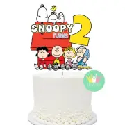 Peanuts Snoopy Cake Topper CUSTOM. Lolly Bag Party Cupcake Flag Balloon Bunting