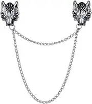 [SLEDEZ] Men's Brooch Men's Vintage Chain Brooch Pin Shirt Collar Western Wear Accessories