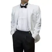 Mens 2 Piece White Dinner Jacket & Black Tuxedo Pants