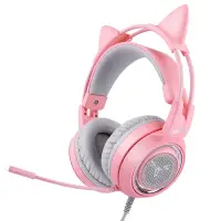 在飛比找露天拍賣優惠-耳機Somic碩美科 G951PINK貓耳朵耳機頭戴式電競游