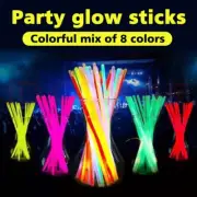 100Pcs 8" Glow in the Dark Glow Sticks Bulk Bracelet Necklace Party Favor