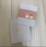 Christian Dior Pink Bracelet Choker Gold Charm Ribbon String Novelty Giveaway