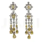 Princess Cut Canary Yellow Simulated Diamond Tassel Drop Earrings 14k 925 Silver