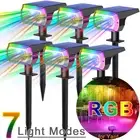 Solar Spot Lights LED RGB Garden Outdoor Pathway Lawn Fence Lamp Spotlight Light