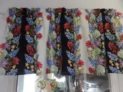 Colorful Springtime Wildflowers, Handmade Kitchen Window, Curtain, VALANCES