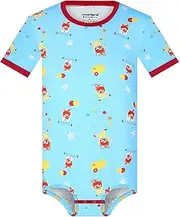 [Landofgenie] Men's Bodysuit Onesie Pyjamas Short Sleeve Romper for Men Bodysuit with Clown Print