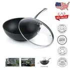 Durable 11-Inch Nonstick Stir Fry Pan with Glass Lid & Stainless Steel Handle