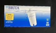 BRITA 5 FILTER PACK / PITCHER REPLACEMENT FILTERS. NEW SEALED IN BOX, WHITE