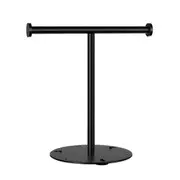 Hand Towel Holder Stand, L Shape Hand Towel Rack, Stable Free-Standing Towel Bar, Small Towel Ring Black