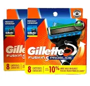 GILLETTE FUSION5 PROGLIDE 2 x 8-PACK (16) CARTRIDGES WITH PRECISION TRIMMER
