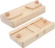 MINAOLULUS 2pcs Wooden Hamster Treats Hiding Box Interactive Food Feeder Puzzle for Small Pets Engaging Design for Hamsters Guinea Pigs and Rabbits Enhances Problem Solving Skills