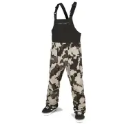 VOLCOM Mens 2022 Snowboard Snow - Rain Gore Bib Overall Pants - Drill Khaki Camo