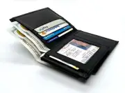 Genuine Leather Men's Money Clip Bifold Wallet Detachable Card Front Pocket Card