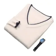Men's Pullover V-neck Loose Color Matching Plus Size Thermal Sweater