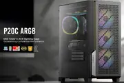 Antec P20C ARGB, E-ATX, ATX High Airflow, USB-C, Cable management, 4x HDD/SSD , 375mm GPU, 170mm CPU, 3x ARGB PWM 12CM,Fan Control, Gaming Case