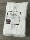 PiuBelle Portugal QUEEN Textured Woven Roses Quilt Coverlet White Bedspread NEW