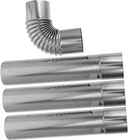 HOLIDYOYO 3Pcs Stainless Steel Vent Elbow Connector with Straight Chimney Flue Tube for Efficient Removal and Safe Operation