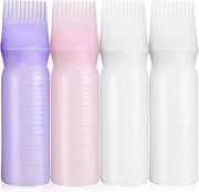 Lurrose 4 Pcs Hair Oil Bottle Root Comb Hair Oil Applicator Rosemary Oil for Hair Growth Hair Dye Comb Applicator Salon Comb Applicator Bottle Bleach Hair Silica Gel Spray Bottle Hair Care