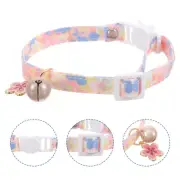 Floral Cat Collar with Bell Adjustable Cat Collar Cute Cat Collar with Bell Dog