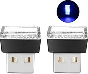 USB Lamps Mini USB Lights Car Interior Accessories Lamp USB Powered Universal (Blue, 2 pcs)