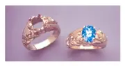 6x4-9x7mm Oval 10kt White or Yellow Gold Swirl Nugget Ring Setting Size 10