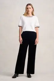 Wide Leg Cord Pant - Black