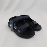 OT Revolution Boy's Hook & Loop Strap Open Toe River Sandals - 3, Black #4856