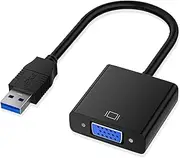 USB to VGA Adapter, USB3.0/2.0 to VGA Adapter Multi-Display Video Converter Full HD 1080P External Video Card Multi Monitor Adapter, Desktop, Laptop, HDTV, Monitor, Projector (Windows 10/8.1/8/7)