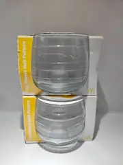 2 x McDonalds 50 Years of Maccas The Cheese Melt Pattern Wobbling Glass 2021 New