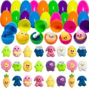 24 Pack Plastic Prefilled Easter Eggs with Mochi Squishy Toys Inside Multi Color