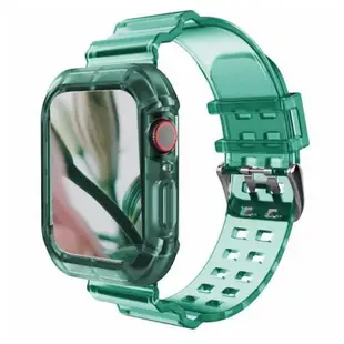 矽膠錶帶和錶殼透明運動環手鍊兼容 Apple Watch Ultra2 49 毫米 42 毫米 41 毫米 38 毫米
