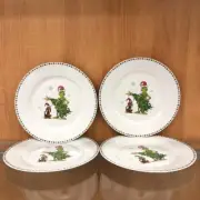 NEW Dr. Seuss How The Grinch Stole Christmas 10 3/4 Dinner Plates Set 4 Zrike