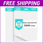 Super Sticky Easel Pads, 30 Sheets Each, Ideal for Presentations & Brainstorming