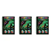 3x I Love Crystals Dinosaurs Kids Art/Craft Activity Colouriung Book w/ Stylus