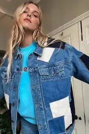 Urban outfitters Patchwork denim Jacket Small retro oversized Y2K