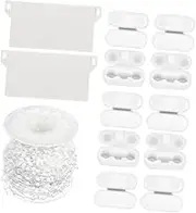 Cabilock 1 Set Vertical Blind Accessories Beaded Chain with Clips Plastic Curtain Connector for Roller Blinds Simple Design for Easy Replacement and Installation