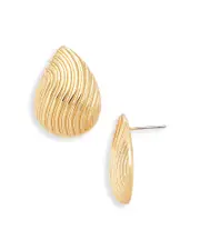 Aqua Wavy Shell Drop Earrings - Exclusive