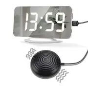 Led Vibrating Alarm Clock Usb Charging Mirror Digital Clock With Bed Shaker