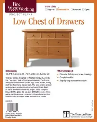 Fine Woodworking’s Low Chest of Drawers Project Plan: Intemediate