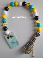 Bumble Bee Summer Spring Wood Beaded Garland For Tiered Tray HANDMADE decor