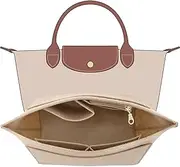Doxo Purse Organizer Insert for Handbags,Felt with Multi-pockets,Suitable for longchamp Le Pliage Small Tote Bag（S,Beige）